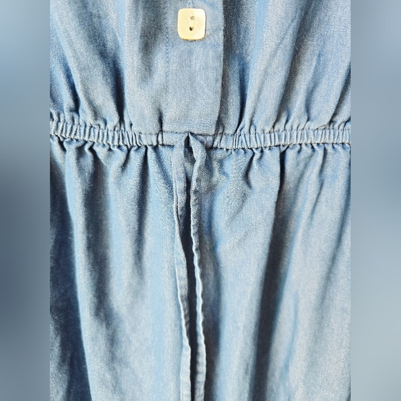 Emma & Michele Blue Denim Like Rayon Shirt Dress 3/4 Sleeve Size S - Picture 4 of 7